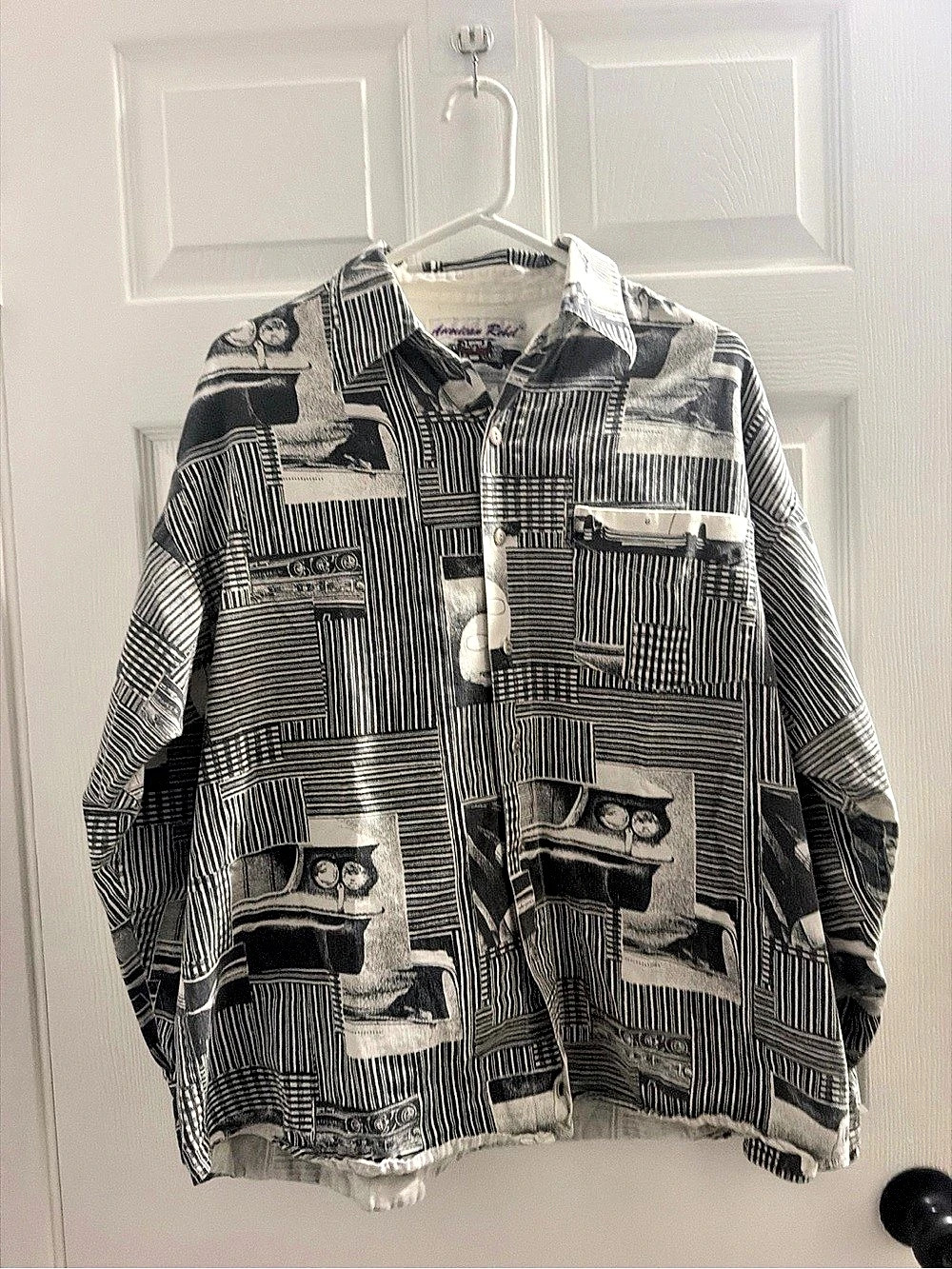 American Rebel Men's Geometric Cotton Shirt Size Large Like New
